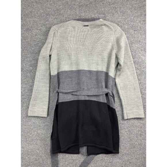 Carve Designs Sweater Women's Medium Gray Merino Wool Button Up Belted Cardigan - Picture 7 of 7